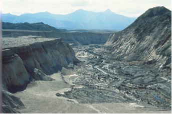 This canyon system, with 100-feet high cliffs, was eroded adjacent to Mount St. Helens in less than a day!