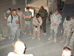 military bible study praying